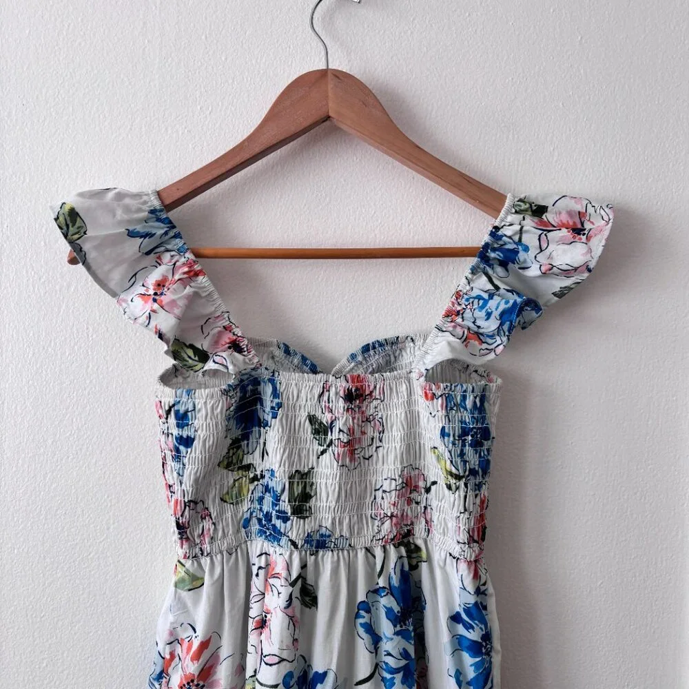 Abercrombie & Fitch Ruffle Strap Smocked Midi Dress - Picture 7 of 8